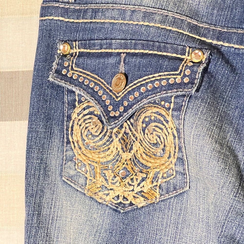 Nine West Vintage collection denim jeans embroidered back pockets size 14 - Picture 7 of 9